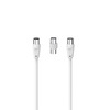 Miniatura prodotto Cavo antenna M/F con adattatore M/M, 10 metri, 75 dB, bianco