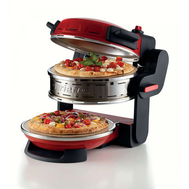 Ariete 927 Pizzeria , Forno pizza doppio, 2300 W, 2 pietre refrattarie, 2 pizze in 4 minuti, 2 termostati, Diametro 32 cm, 5 livelli di cottura, 2 pale in acciaio inox, Rosso | Cottura in offerta su Unieuro