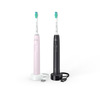 Miniatura prodotto Philips 3100 series Sonicare Spazzolini Elettrici Sonici, confezione da 1 Spazzolino Rosa e 1 Spazzolino Nero HX3675/15