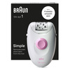 Miniatura prodotto Braun Silk-épil 1 1-000, Epilatore Elettrico Donna Con Cavo, Pelle Liscia Per Settimane, Bianco/Rosa