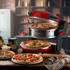 Miniatura prodotto 927 Pizzeria Ariete, Forno pizza doppio, 2300 W, 2 pietre refrattarie, 2 pizze in 4 minuti, 2 termostati, Diametro 32 cm, 5 livelli di cottura, 2 pale in acciaio inox, Rosso