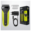 Miniatura prodotto Braun Series 3 300 Rasoio Elettrico Barba, Nero/Verde Elettrico