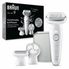 Miniatura prodotto Braun Silk-épil 9 9-061, Epilatore Elettrico Donna Per Una Epilazione Facile, Pelle Liscia a Lungo, Bianco/Argento