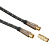Miniatura prodotto Cavo antenna M/F con adattatore M/M, 1,5 metri, 120 dB, TPE, connettori dorati, ferrite, nero