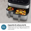 Miniatura prodotto Airfryer doppio cestello con cottura a vapore, friggitrice ad aria da 9.0L, 19 metodi di cottura, App per ricette, NA555/00