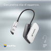 Miniatura prodotto Varta Book Light (incl. 2x VARTA CR2032 Celle a bottone, con impugnatura a clip e collo flessibile) argento/nero, luce a clip