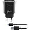 Miniatura prodotto USB Charger Kit 18W - USB-C - Huawei, Xiaomi, Wiko, Asus and other smartphone Caricabatterie da rete adattivo 18W con cavo USB-C