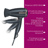 Miniatura prodotto Asciugacapelli da viaggio HC 25 con funzione ionica, piccolo, pieghevole e leggero, 1600 watt, commutazione di tensione da 110-120/220-240 V, 25,9 x 8 x 15,6 cm, nero/rosa