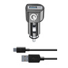 Miniatura prodotto USB Car Charger Kit 18W - USB-C - Huawei, Xiaomi, Wiko, Asus and other smartphone Caricabatterie da auto adattivo 18W con cavo USB-C