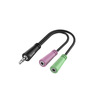 Miniatura prodotto Adattatore Jack 3,5 mm 4 poli M/ 2x Jack 3,5 mm F, per cuffie con microfono