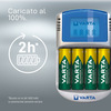 Miniatura prodotto Varta LCD charger AA & AAA (Batterie ricaricabili NiMH incl. 4x AA 2600 mAh accu & AC adattatore & 12 V adattatore & cavo USB),Grigio