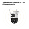 Miniatura prodotto Imou Crusier DUAL 6MP (3MP+3MP) Telecamera Wi-Fi Esterno Doppio Obiettivo, 360°PTZ Videocamera Sorveglianza Esterno con Visione Notturna a Colori, Rilevamento Umano/Veicoli, IP66, Tracciamento Intelligente, 2,4ghz