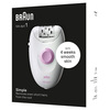 Miniatura prodotto Braun Silk-épil 1 1-000, Epilatore Elettrico Donna Con Cavo, Pelle Liscia Per Settimane, Bianco/Rosa