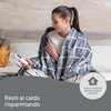 Miniatura prodotto Caldoplaid Velvet Square Plaid Riscaldabile, Morbida Coperta Elettrica 150x95 cm, Basso Consumo, Tecnologia Adapto, Dispositivo di Sicurezza, Rapido Riscaldamento, 6 Temperature, Lavabile