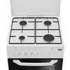 Miniatura prodotto Cucina CSG42009DW, (LxDxA) 50x50x85, Bianca, Forno a gas + grill, piano cottura a gas 4 zone, Coperchio in metallo