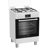 Miniatura prodotto FBE62310GW cucina a libera installazione bianca, 60x60cm, piano gas, forno elettrico ventilato, grill elettrico, 66 Lt, Сlasse A
