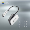 Miniatura prodotto Varta Book Light (incl. 2x VARTA CR2032 Celle a bottone, con impugnatura a clip e collo flessibile) argento/nero, luce a clip