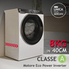 Miniatura prodotto Hoover H-WASH 700, Lavatrice Slim, 8kg, Clase A, 1400 giri, Blanco, H7W4 48MBC-S