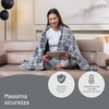 Miniatura prodotto Caldoplaid Velvet Square Plaid Riscaldabile, Morbida Coperta Elettrica 150x95 cm, Basso Consumo, Tecnologia Adapto, Dispositivo di Sicurezza, Rapido Riscaldamento, 6 Temperature, Lavabile
